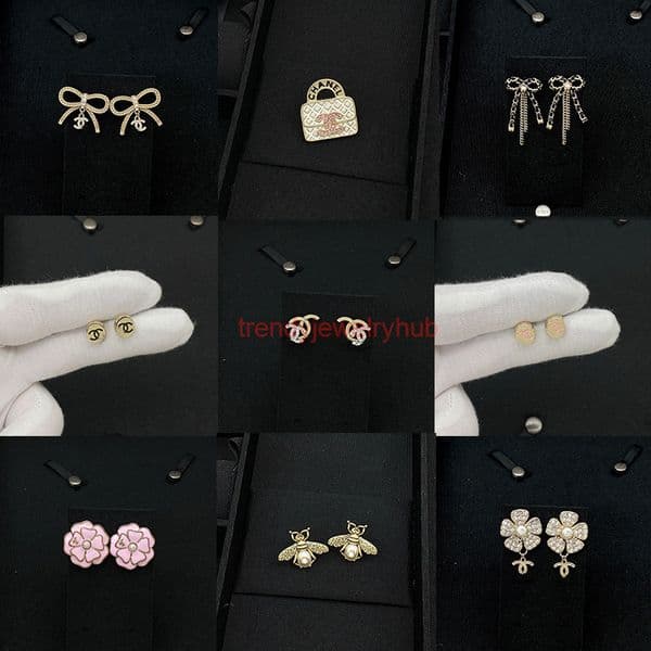 cc earrings designer earring Mini size pendant earrings and stud earrings collection channels jewelry