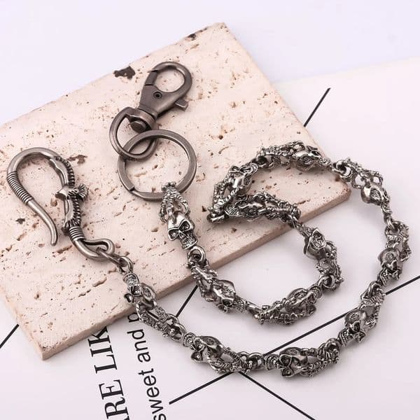 Retro Gothic Punk Trend Pants Chain Hip Hop Eagle Skull Ghost Claw Waist Suitable For Cycling Multifunctional Accessories 260316BJ