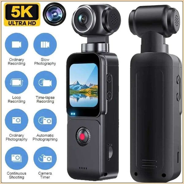5K Ultra HD Action 270 Rotatable Vlog Wifi Anti-Shake Bicycle Outdoor Portable Sports Camera Recorder Cam 26H0317
