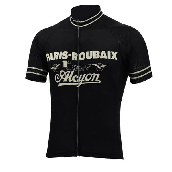 Paris-Roubaix Alcyon Retro Jersey Breathable Cycling Jerseys Short Sleeve Summer Quick Dry Bike Tops MTB Ropa Ciclismo Shirt