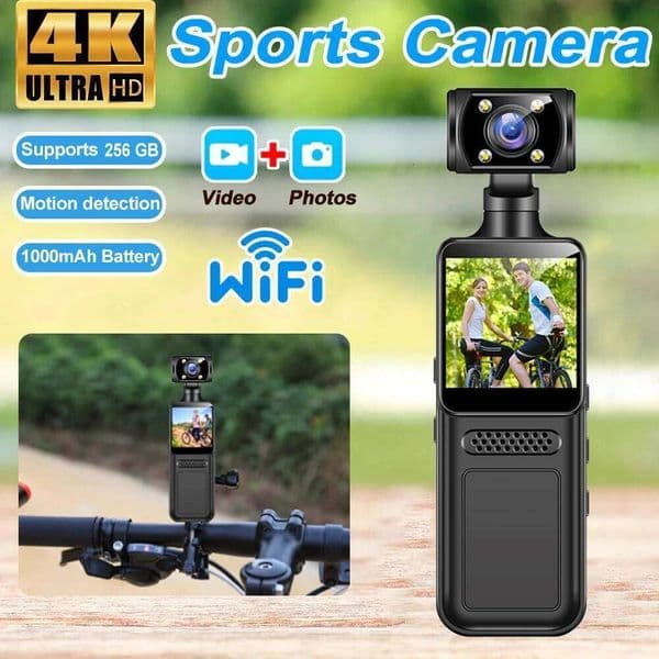 Ultra HD 4K Mini WiFi Portable Action 180 degree Rotating Handheld Camera Outdoor Sports DV Video Recorder 26H0317