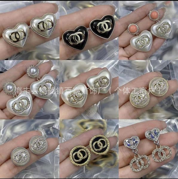 Designer jewelry channels earrings Heart-shaped diamond-studded earrings fashionable and elegant ear accessories cc earrings S0ZD