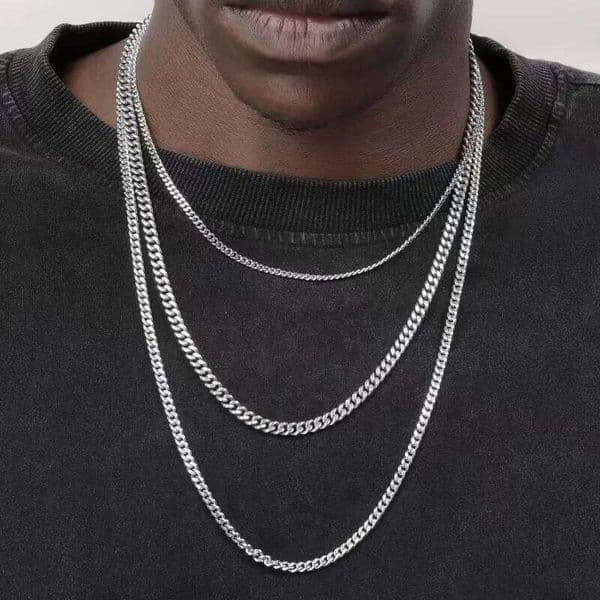 Hip Hop Cuban Rock Stainless Steel Basic Chain Men Simple Necklace For Women Fashion Party Jewelry