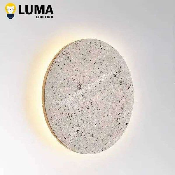 Luma Wabi-Sabi Yellow Travertine Light, Natural Stone LED Wall Sconce Lamp for Bedroom Bedside, Aisle, Stair Home Deocr 26Y0318