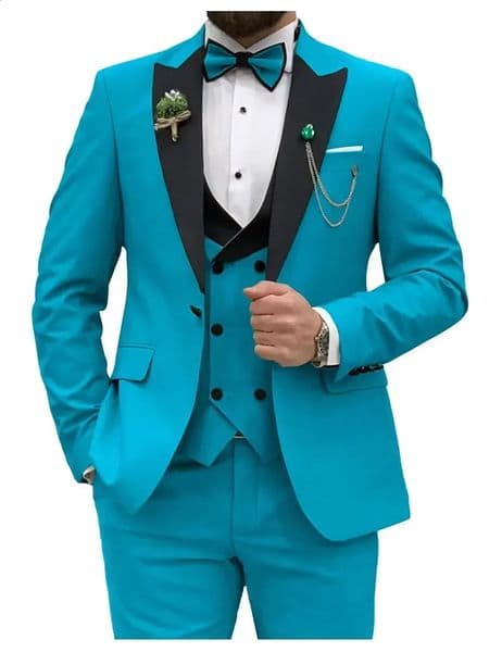 Slim Fit Men Suits Double Groom Formal Business Male Blazer Set Lapel Party Wedding Tuxedo JacketVestPants 260306