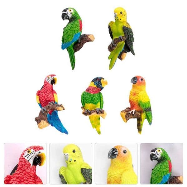 5Pcs Magnetic Glass Refrigerator Sticker Parrot Design Fridge Magnets Cartoon Birds Pattern Kitchen Home Decoration L260318