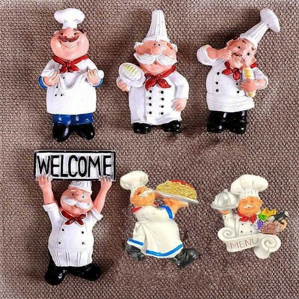 Creative Euramerican Style Chef Cook Bread 3D Refrigerator Magnet Sticker Kitchen Decoration Accessories Tourism Souvenir Gifts L260318