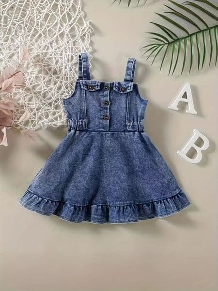Baby Girls Denim Romper Dress Infant Backless Overalls Clothing Kids Fashion Outfit Baby Girls Clothing 260316 W260424