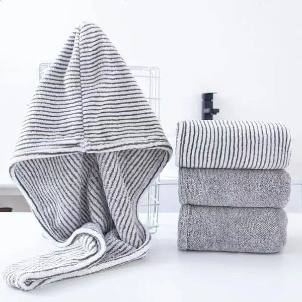 Ultra-Absorbent Microfiber Hair Towel - Double-Layered Quick-Dry - Ideal for Shower Gym Spa Use 260318BJ