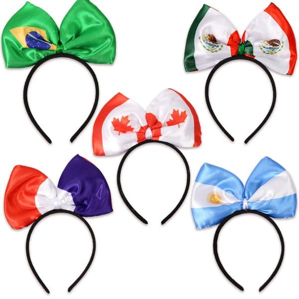 USA Canada Mexico World Cup Decorations Headband Fans Game Cheering Props National Flag Bow Headband Head Buckle