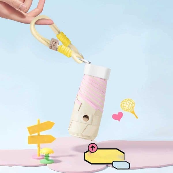 UPF50Mini Folding Umbrella Color Rope Bracelet Sunshade Umbrella Pocket Rain Travel Umbrella UV Protection Sunshade Umbrella H260318