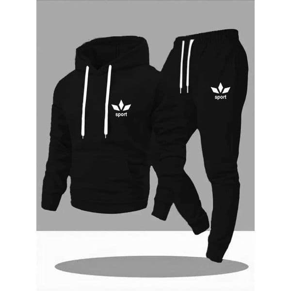 Mens casual sports hoodie and long sports pants two-piece set suitable for outdoor sports and casual walks T260317