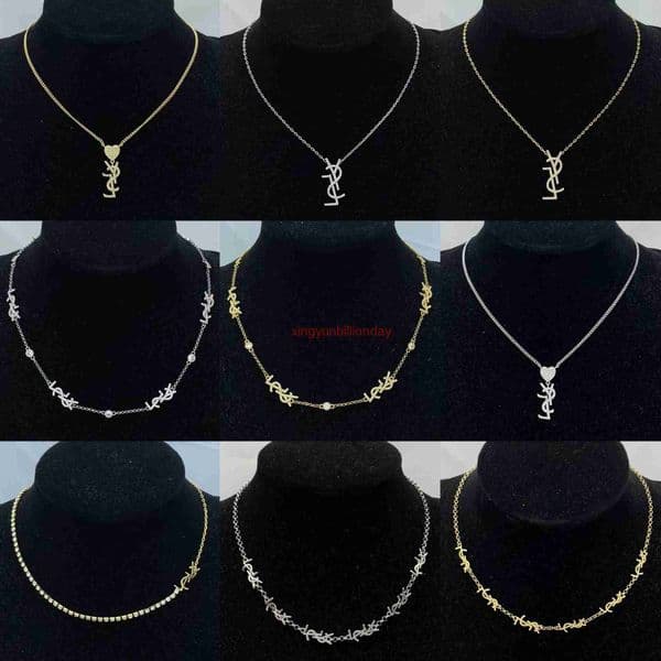 designer necklace yslly necklace Necklace Y-brand diamond-embellished delicate necklace women
