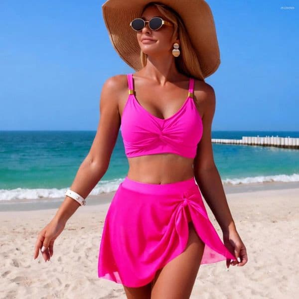 Women's Swimwear 2026 Bathing Suit Ruched High Waist Tankini Bikini Set Vintage Swimsuit Two Piece Retro For Womens Summer Seaside Party