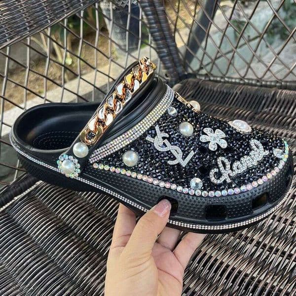 New Trendy Brand Simple Internet Celebrity Clogs Handmade Diamond-Embedded European and American French Style Women's Slippers Home Sandals