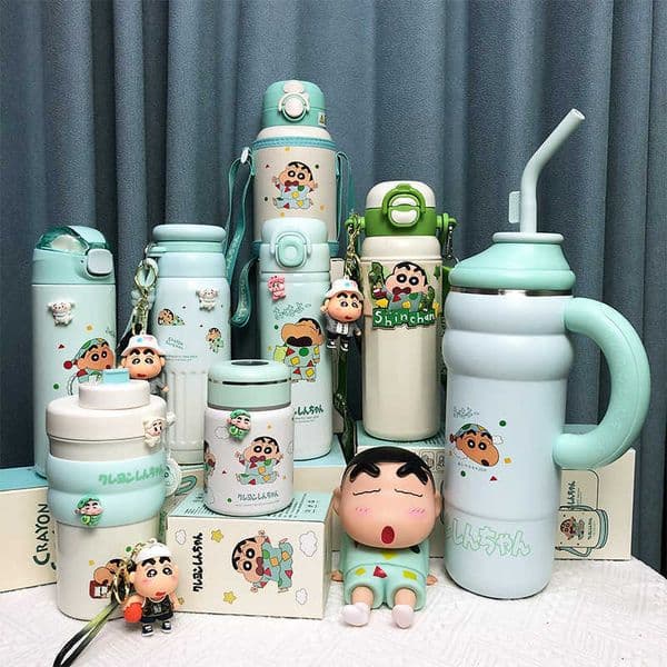 Crayon Shin-chan Boy Straw Ice Cup Handle Portable Large Capacity Water Bottle Outdoor Sports Unisex Cartoon Cup L251212V80S