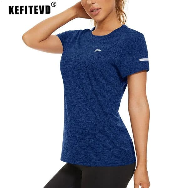 KEFITEVD Women Short Sleeve TShirt Quick Dry Athletic Casual T Shirts Workout Gym Yoga Wear Training Running Jogging Shirt 260318