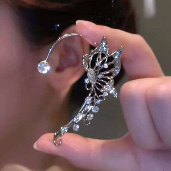 New Ultra-Shiny Butterfly Fairy Ear Cuffs Super Elegant Luxury Hot-Selling Fashion Accessory Clip-On Earrings for Women
