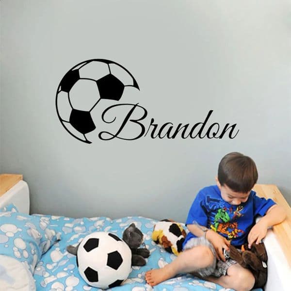 Decal Removable Mural Wallpaper Football Wall Sticker Vinyl Home Decor Kids Room Bedroom Nursery Personalized Boy Name 260316