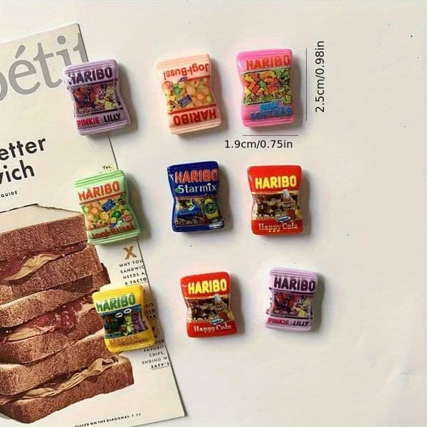 8Pcs Cartoon Snack Bags Refrigerator Magnet Cute Refrigerator Decorative Print Kitchen Decoration Home Decoration Gift L260318