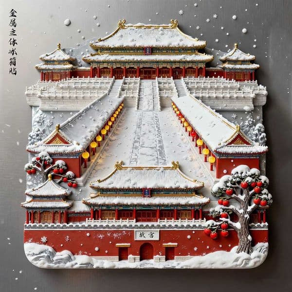Beijing Forbidden City Metal Refrigerator Magnets 3D Magnetic Stickers Zijingcheng Tourist Attraction Souvenirs Taihe Palace Gifts L260318