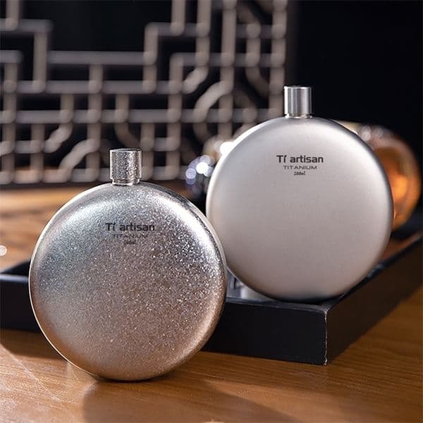 Tiartisan 180ml Durable Wine Flask with Funnel Outdoor Camping Hiking Mini Portable Alcohol Whisky Bottle 260204