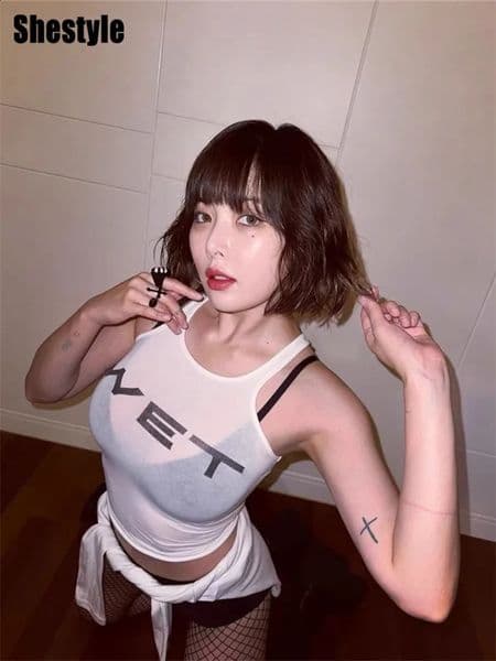 Shestyle Transparent White Crop Top Women Autumn Sleeveless Wet Letter Print Super Stars Same Style Tank Theatrical Costume 260316