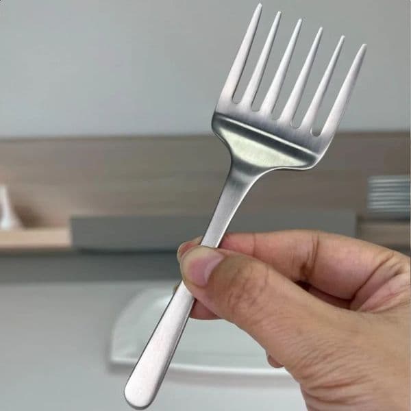 Stainless Steel Korean Single Handle Six-tooth Cake Fruit Fork Dinner Salad Fork Tableware Dessert Fork For Party Kitchen Tool 260316