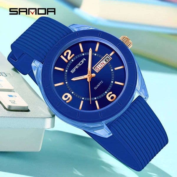 Fashion SANDA 6287 Casual Waterproof Dual Calendar Luminous Light Student Quartz Watch 2025