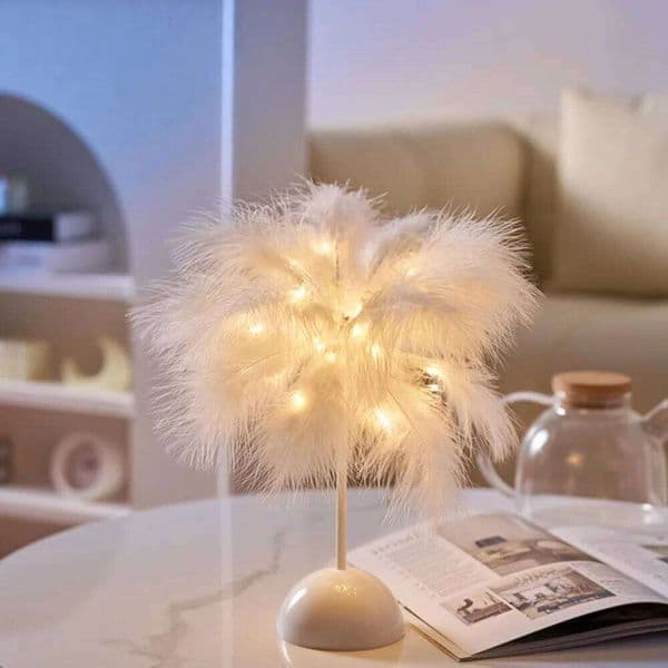 New Battery Power Table Lamp Warm Tree Lampshade Led Room Night Light Bedroom 26L0318