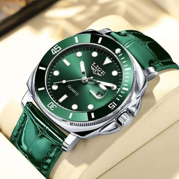 LIGE Fashion Mens Luxury Business Leather Sport Quartz Watches Waterproof Luminous Calendar Man Watch Relogio Masculino