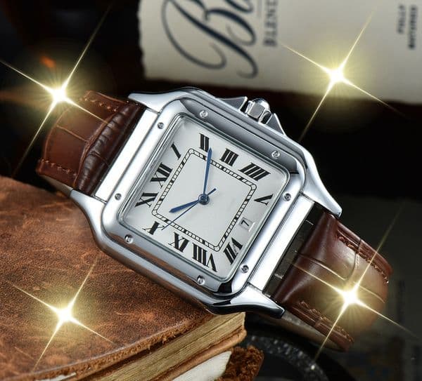 New model Luxury Watch Womens SANTOSity DE Watch Square Watches Premium Quartz Movement leather Bracelet Sapphire Glass Waterproof women Wristwatches #55