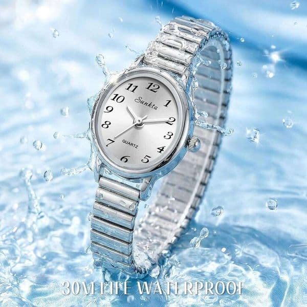 SUNKTA New Elegant Design Women's Watches Waterproof Calendar Quartz Wristwatch Fashion Ladies Vintage Watch for Women+BOX
