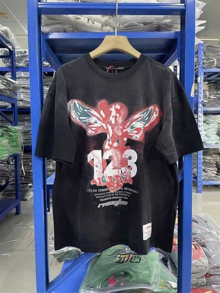 Summer RRR123 SS26 Lava Print Pattern Washed Short Sleeved Pure Cotton Sports Comfortable Loose Round Neck T-shirt J260318