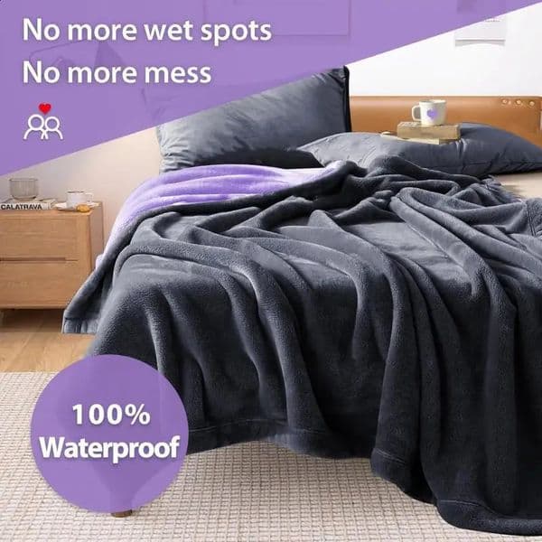 Waterproof Blanket for Bed Sofa Couch Water Resistant BlanketReversible Leakproof Bed Cover for Adults Elderly Pets 260318
