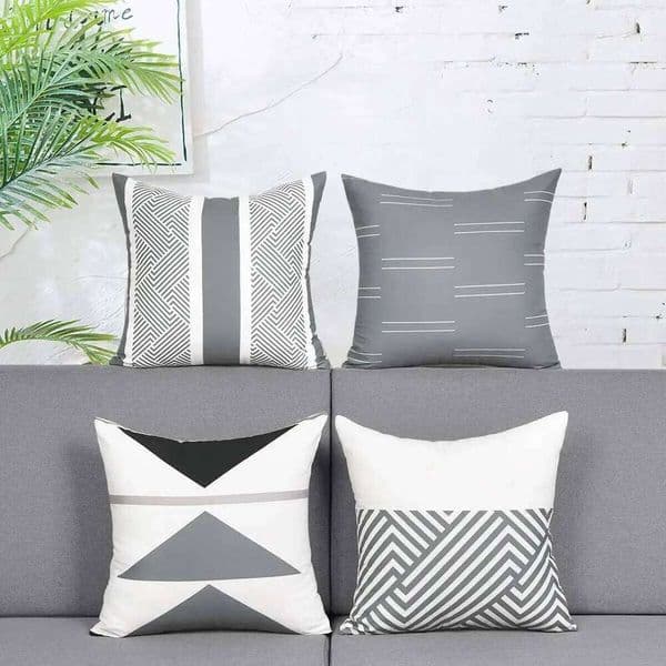 Pillow Case Grey white geometric short plush Pillowcasecase sofa cushion cover home decoration can be customized for you 40x40 45x45 50x50 26Y0319