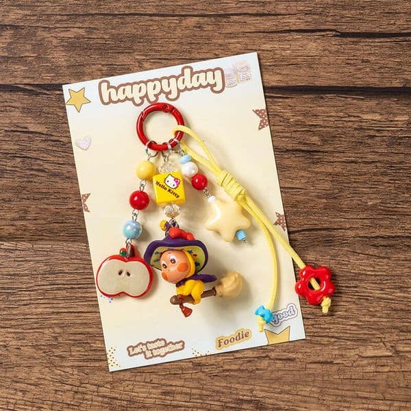 Cute Star Pendant Keychain DIY Handmade Dopamine Bag Charm Phone Accessory For Women QIAOWANTONG