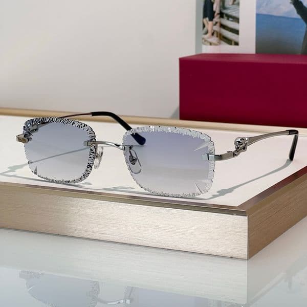 Sunglasses For Men Women Summer 0829 Popular Designer Stylish Outdoor Catwalk Leisure Style Anti-Ultraviolet UV400 Plate Square Frameless Glasses Random Box