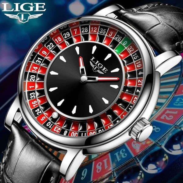 LIGE Fashion Mens Watches Luxury Turntable Dial Business Quartz Wristwatch Casual Leather Waterproof Outdoor Sports Man Watch