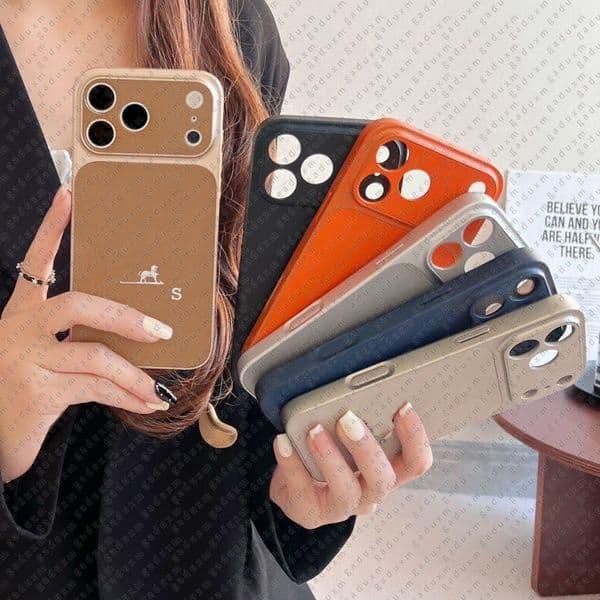 designer phone case For iPhone 17 pro max case 16 15 14 Pro 13 12 11 Leather Designer Lens cap Fashion dark tones phone case back cover Dirt-resistant DHGATE