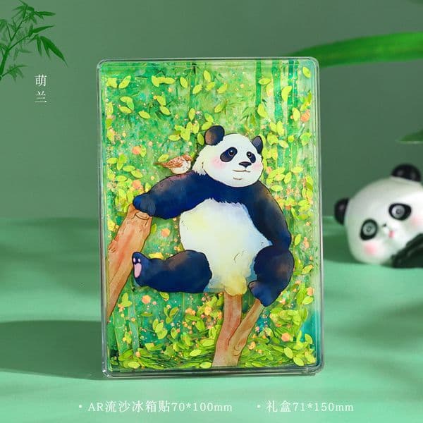 Bestseller New cartoon Menglan AR magnet, scenic area souvenir wholesale, panda liquid sand fridge decorative painting ddmytues