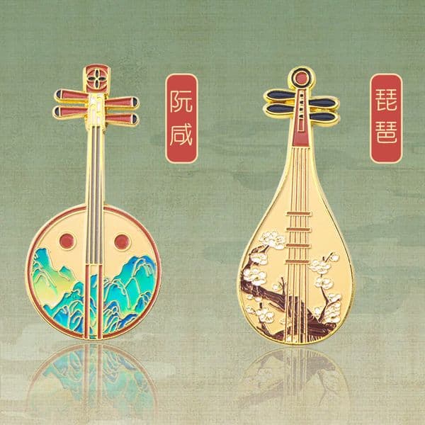 Bestseller Musical Instrument Fridge Magnet Metal Magnetic Decoration Guzheng Guqin Ruan Xian Pipa Cultural Creative Gift Travel Souvenir ddmytues