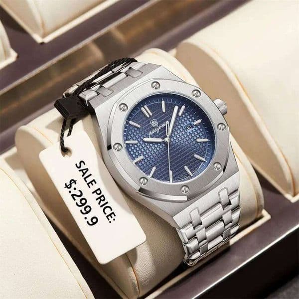 PAAZOMU Luxury Watches For Men Stainless Steel Waterproof Luminous Man Date Week Fashion Casual Men's Quartz Watch Reloj 26Y0319