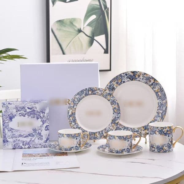Cross-border European Fashionaccessible Luxury Hydrangea Series One Pot Double Cups and Saucers Afternoon Tea Cafe Office Tea Set