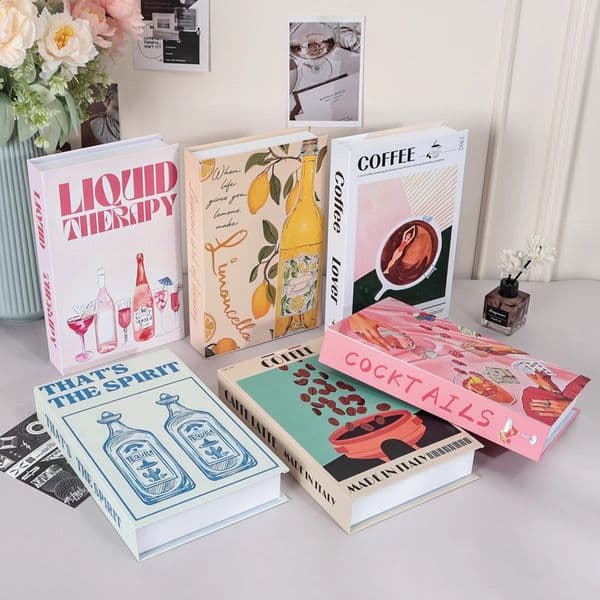 Colorful Cocktails Series Fake Books Decoration Living Room Aesthetics Prop Books Decorations Coffee Table Ornaments Additional 260318BJ