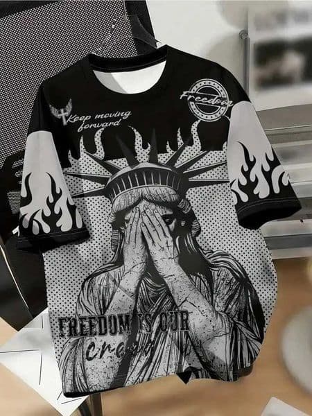 The 3D printed mens T-shirt for the summer 2025 is a bestseller for sports fitness exercise casual fashion and lightness J260318
