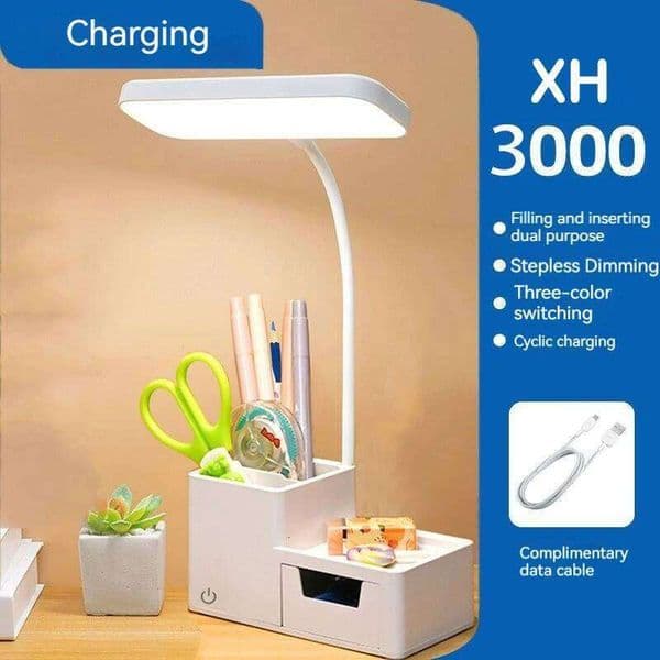 Touch LED Desk 3 Levels Dimmable Night Light USB Rechargeable Eye Protection Foldable Table Lamp Bedroom Bedside Reading 26Y0319