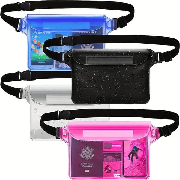 HAISSKY Waterproof Swimming Bags Waist Pack With Seal Strip For 17 16 Pro Max 17Air 15 Plus 14 Travel Beach Storage Pouch 260319