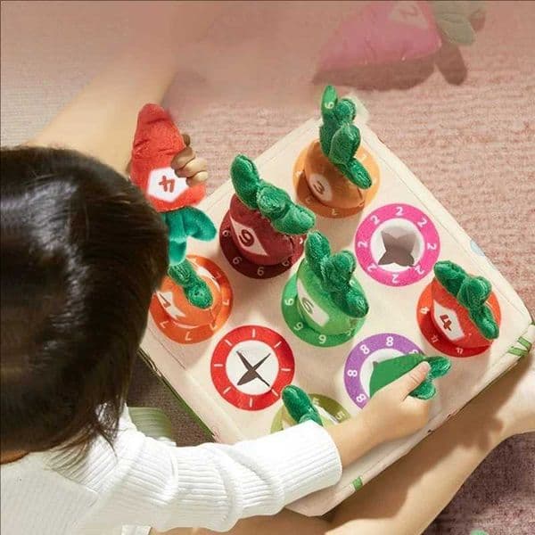 Montessori Toys Pull Carrot Plush Sensory Toys for Babies Development Game Matching Puzzle Educational Toys for Children Y260319
