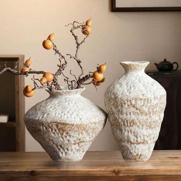 Ceramic Vase Wabi Sabi Style Vintage Vase for Home Decor Zen Buddhist Decor Oriental Flower Arrangement Vase for Living RoomT260318